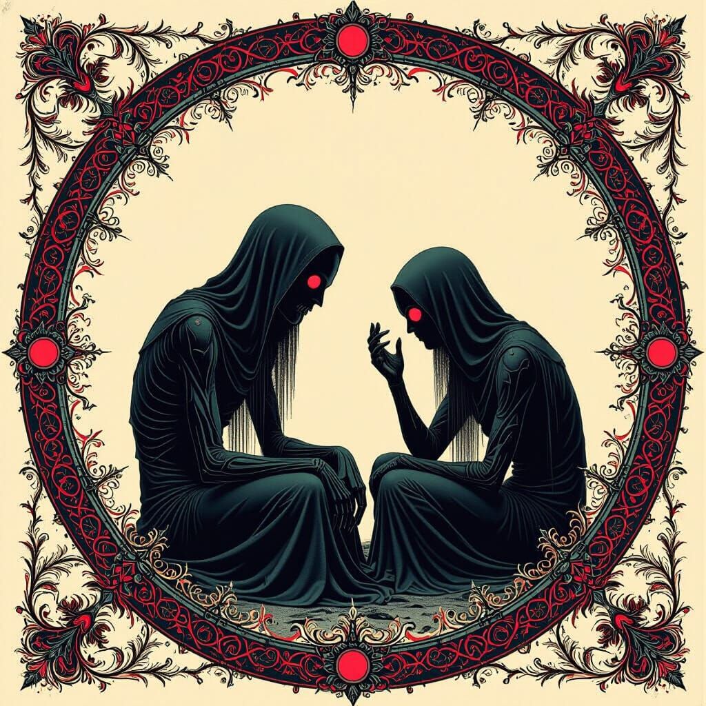 Gothic Victorian Ritual with Bosch Creatures