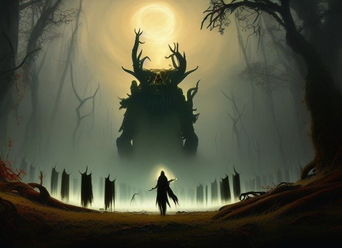 Hyperrealistic Samhain Ritual Concept Art