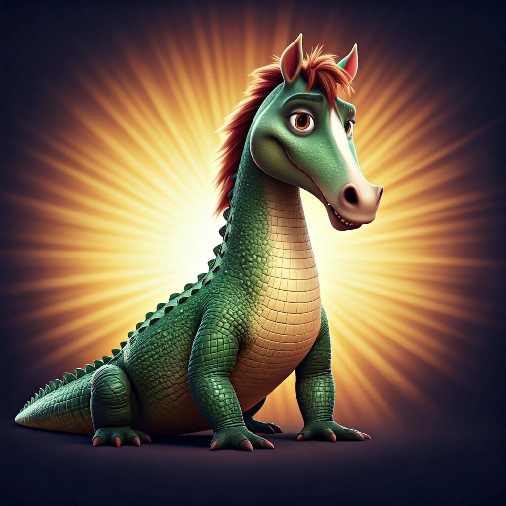 Epic Crossover of Beast and Steed in Vibrant Digital Art