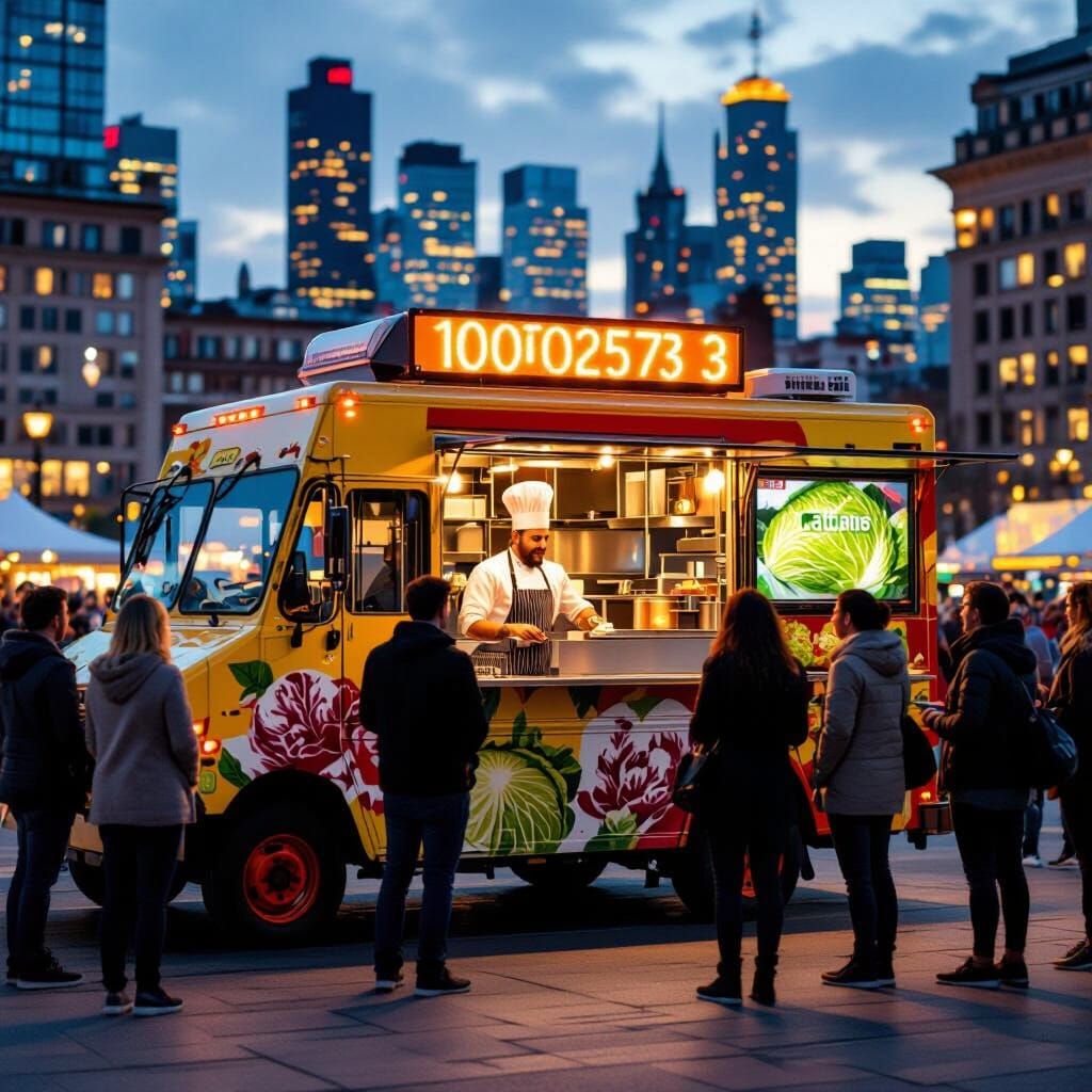 Food Truck Event on City Square with Italian Chef