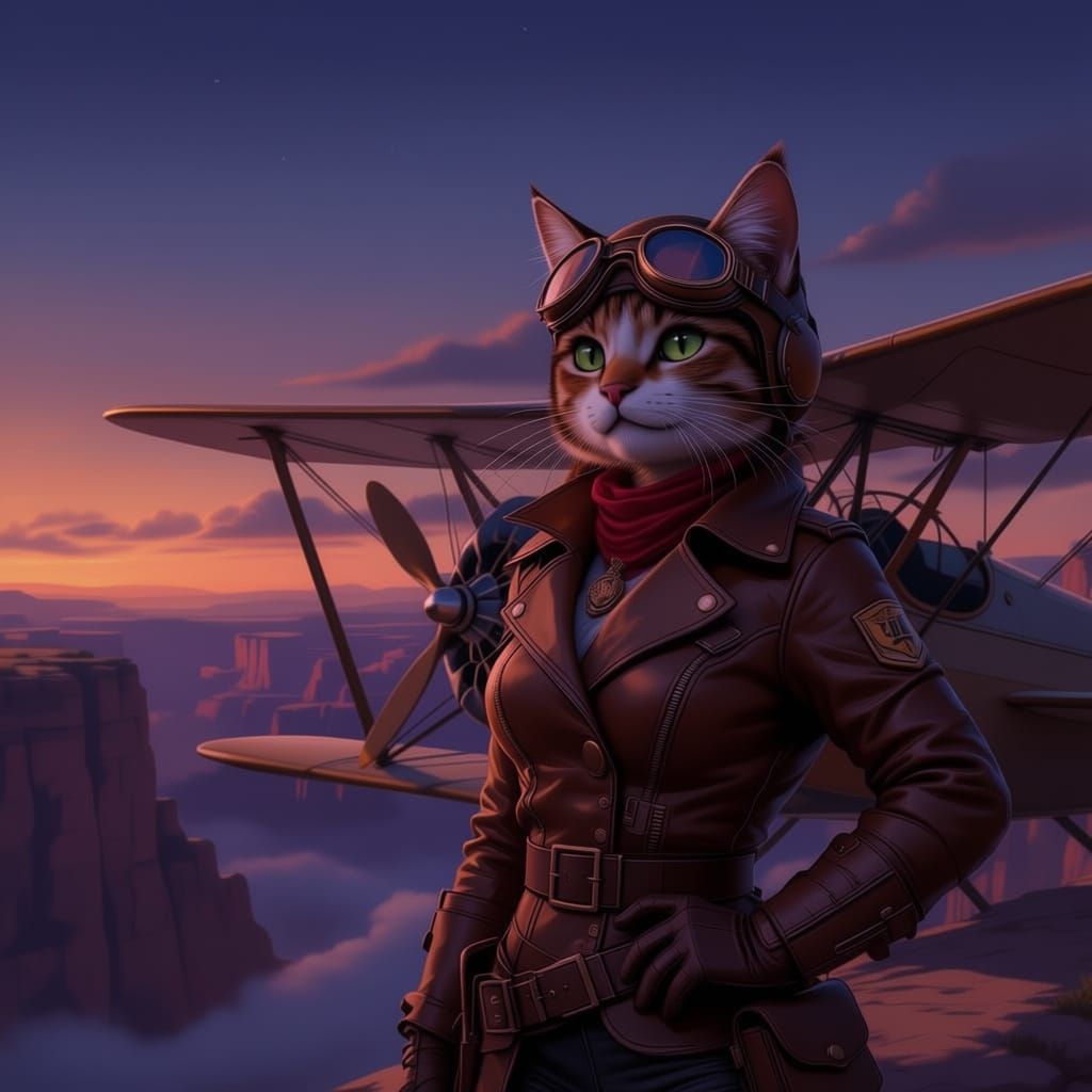 Cat Silhouette at Dusk