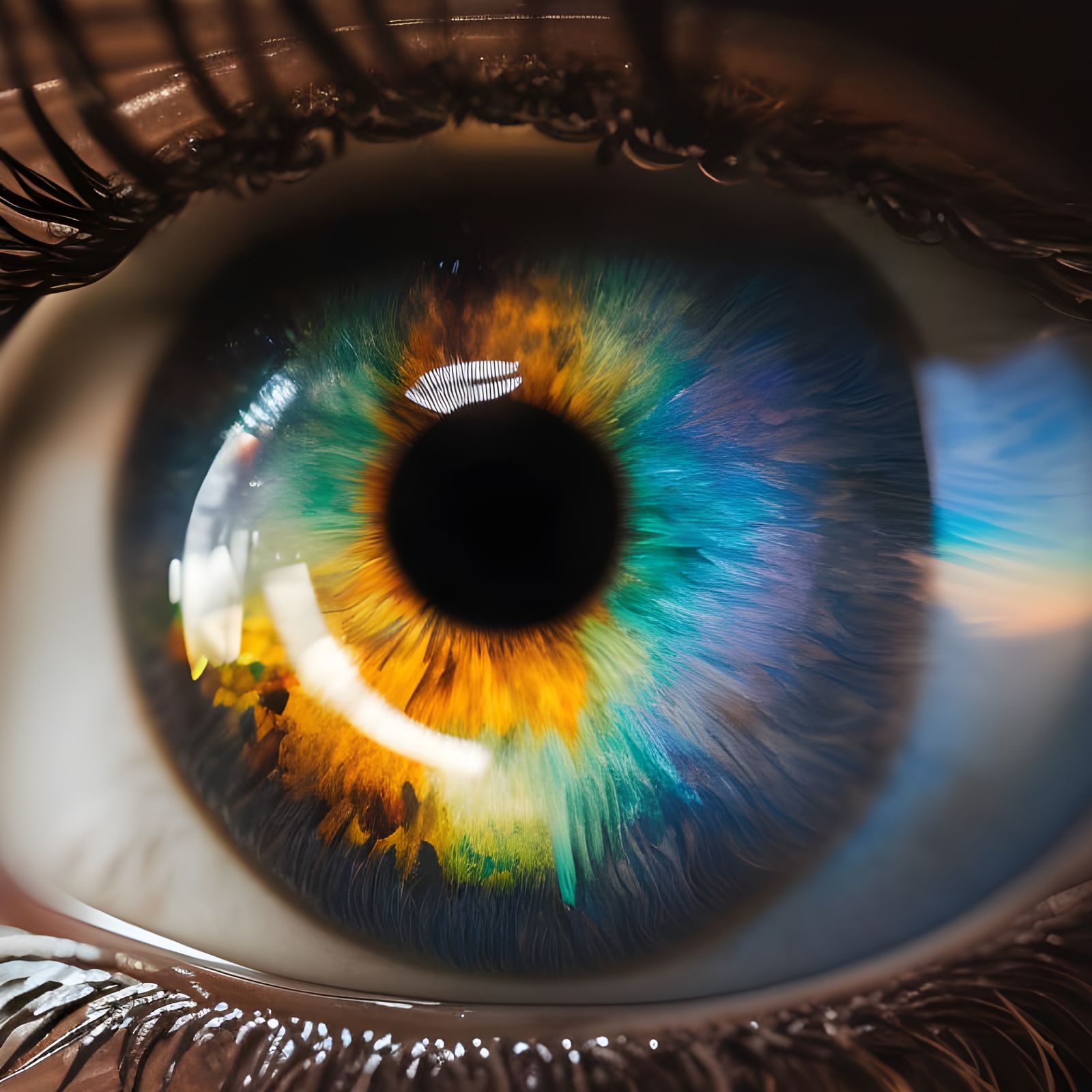 Rainbow Eye: 3D Transparent Iris, Photorealistic Detail