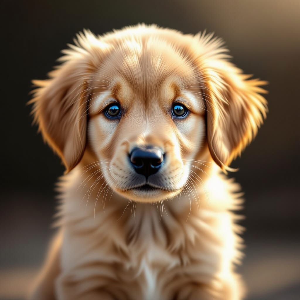 Photorealistic Golden Retriever Puppy Sketch