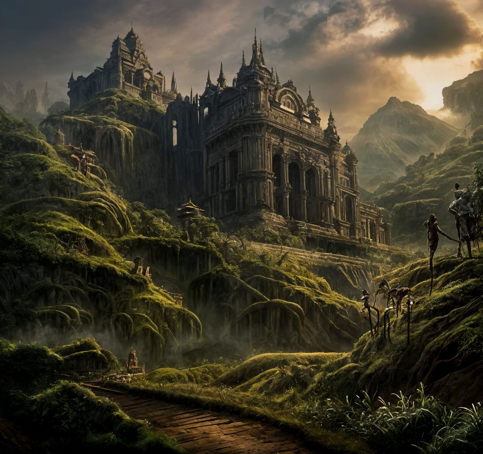 Epic Lost City of Shangri-La Digital Matte Painting