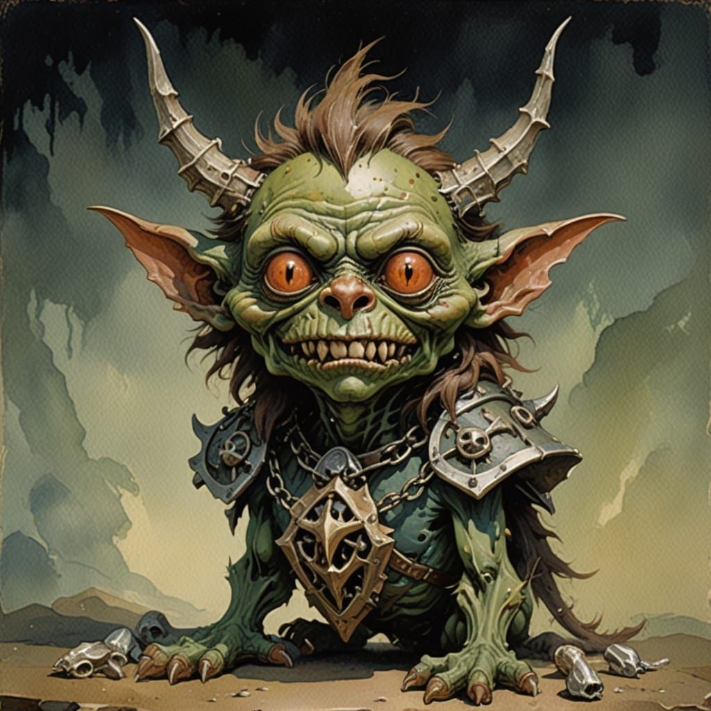Hideous Goblin Amulet in 70s Fantasy Style