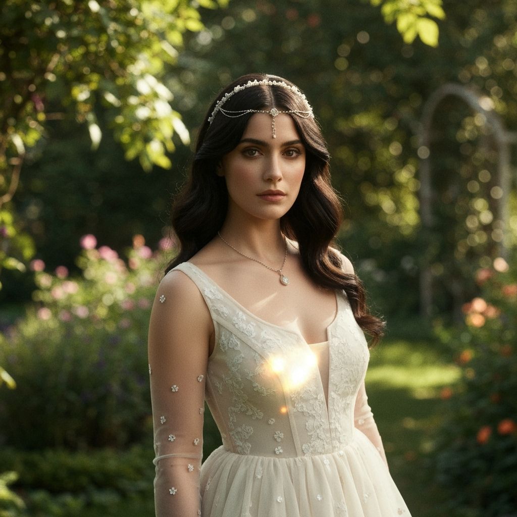 Elegant Woman Portrait in Whimsical Watercolor Style