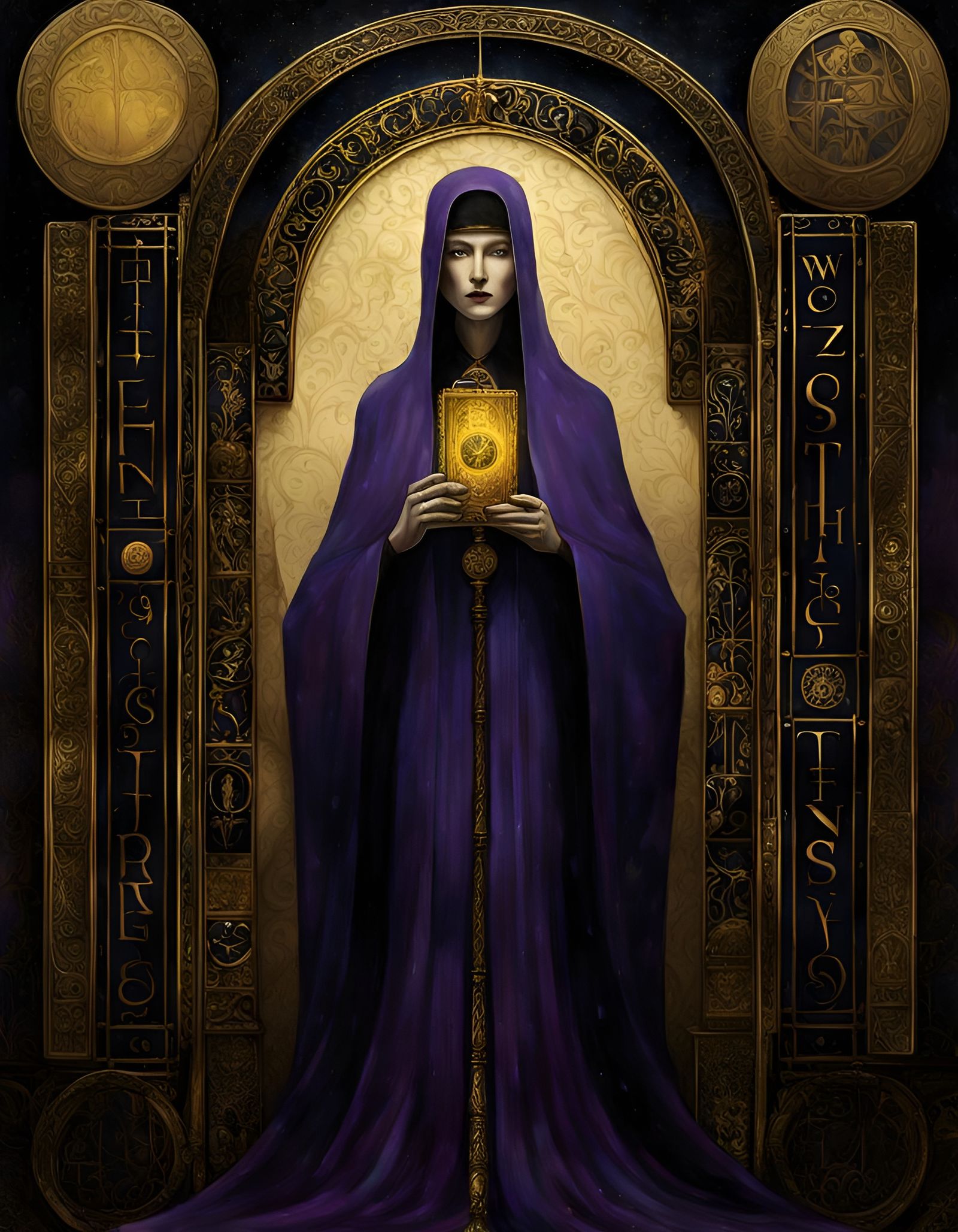 Ornate Tarot Card with Deep Shadows