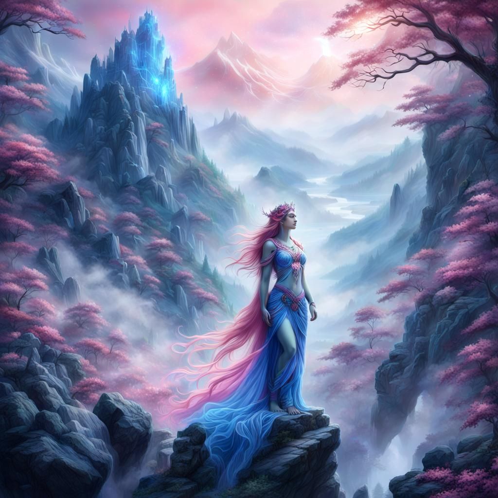 Blue and Pink Goddess Spreads Love