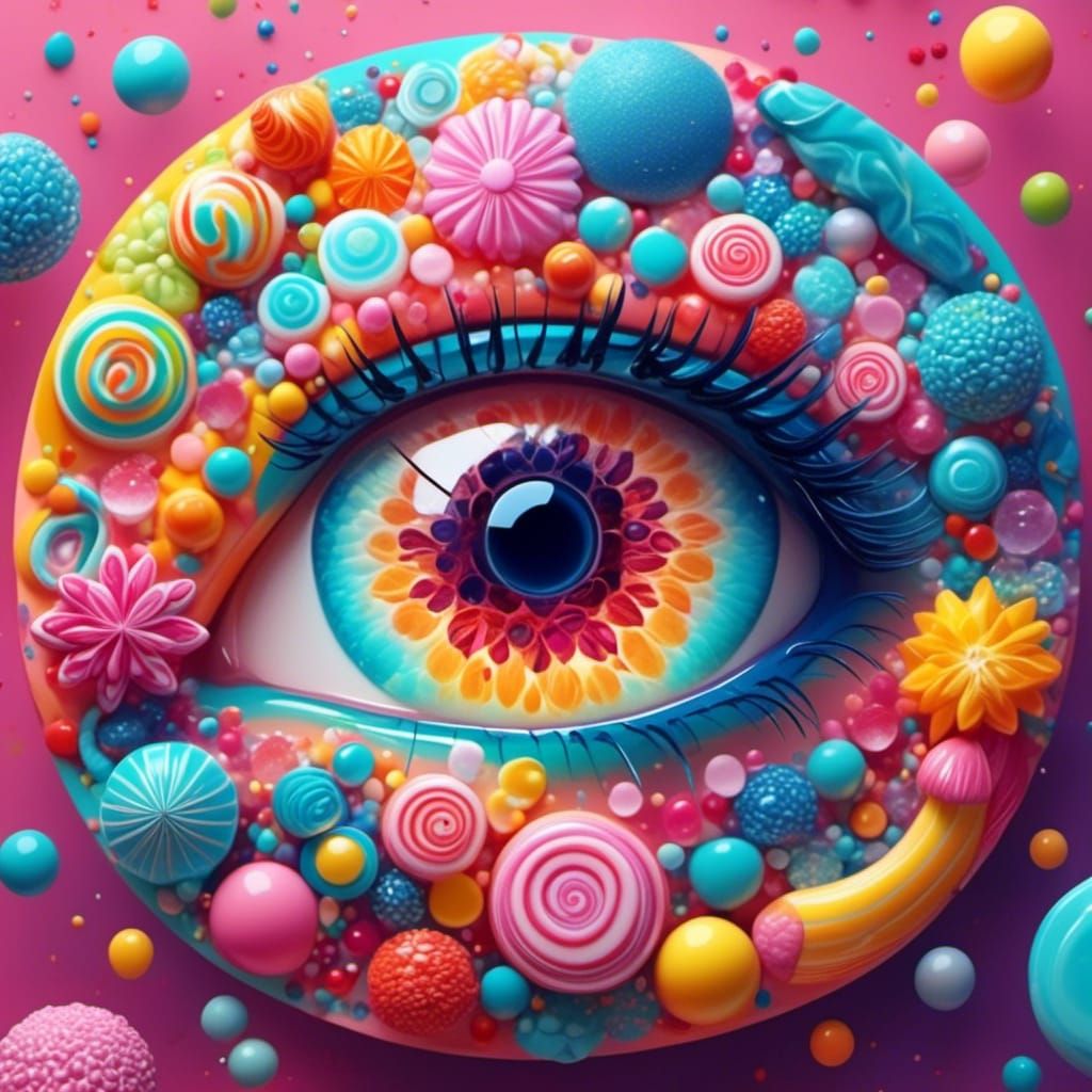 Sacred Geometry: Four Elements in Candy Art Style