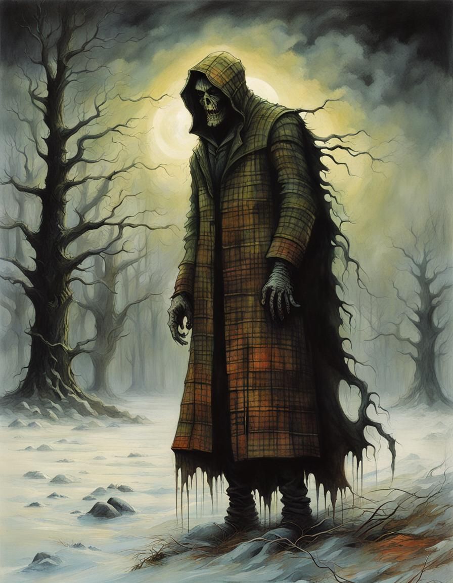 Sinister Man in Plaid: A Horror Nightmare