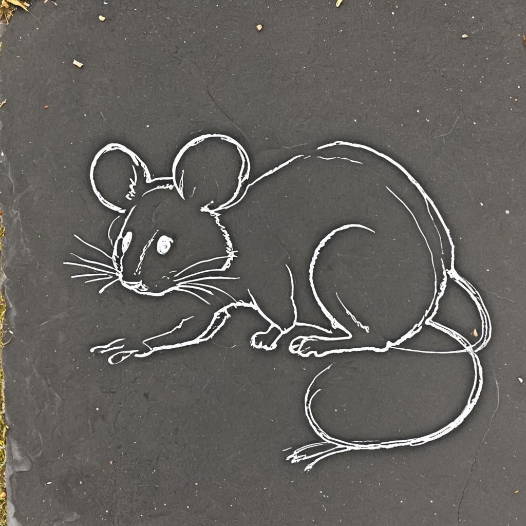 Simple Chalk Outline of a Mouse
