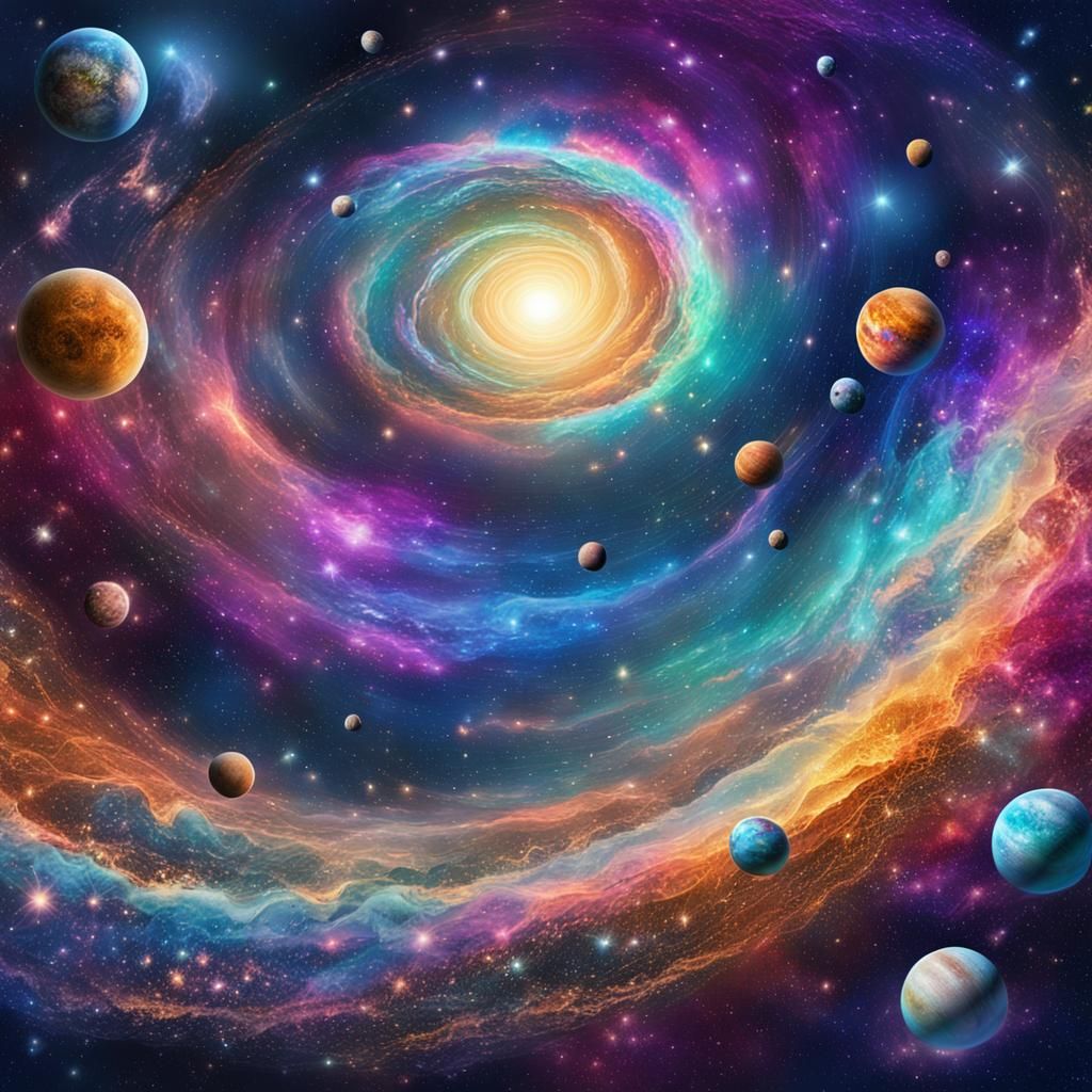 Luminescent Cosmos Sky with Spiraled Milky Way