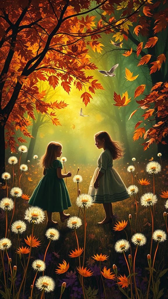 Dreamlike Autumn Landscape in Rayograph Style