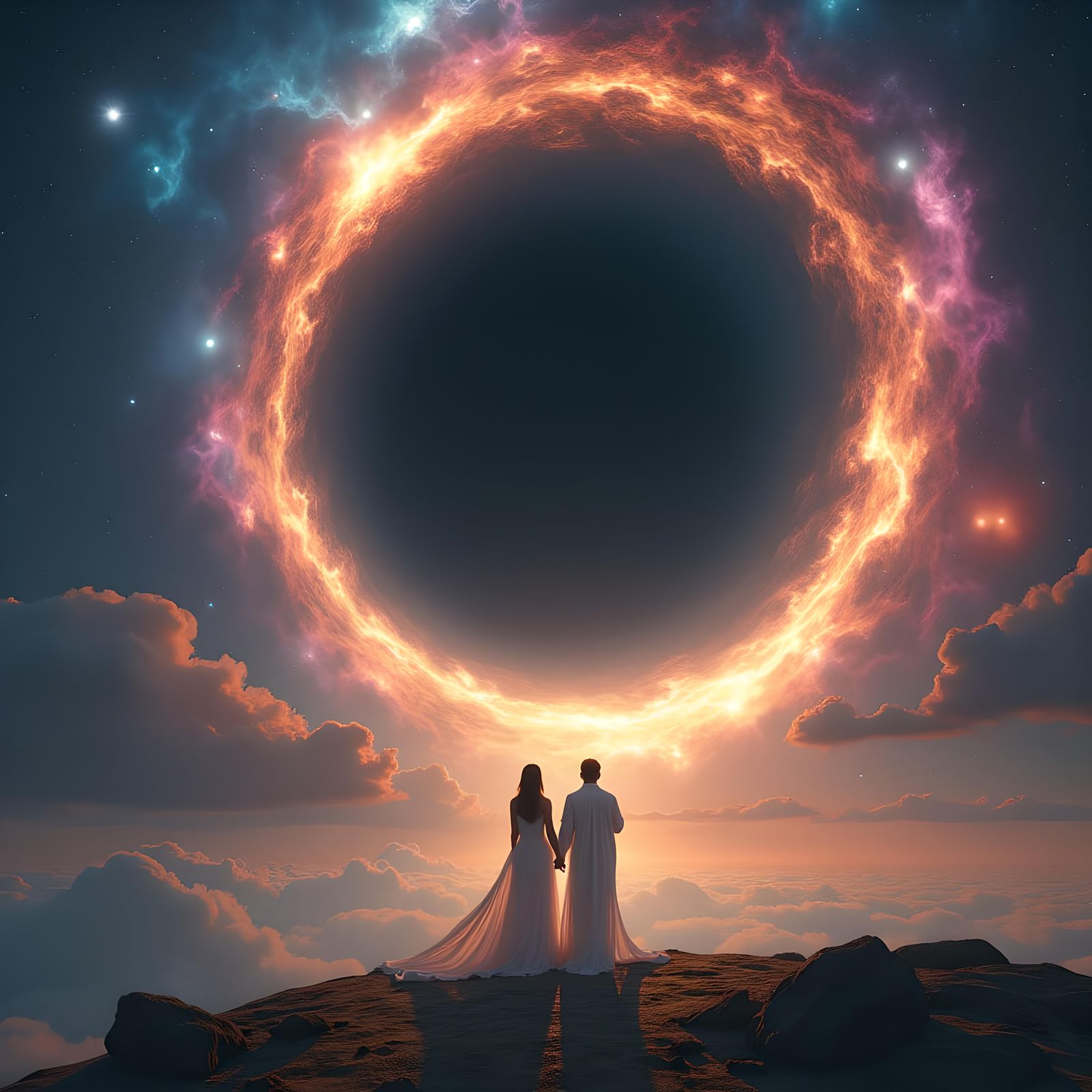 Celestial Lovers Reach for a Black Hole