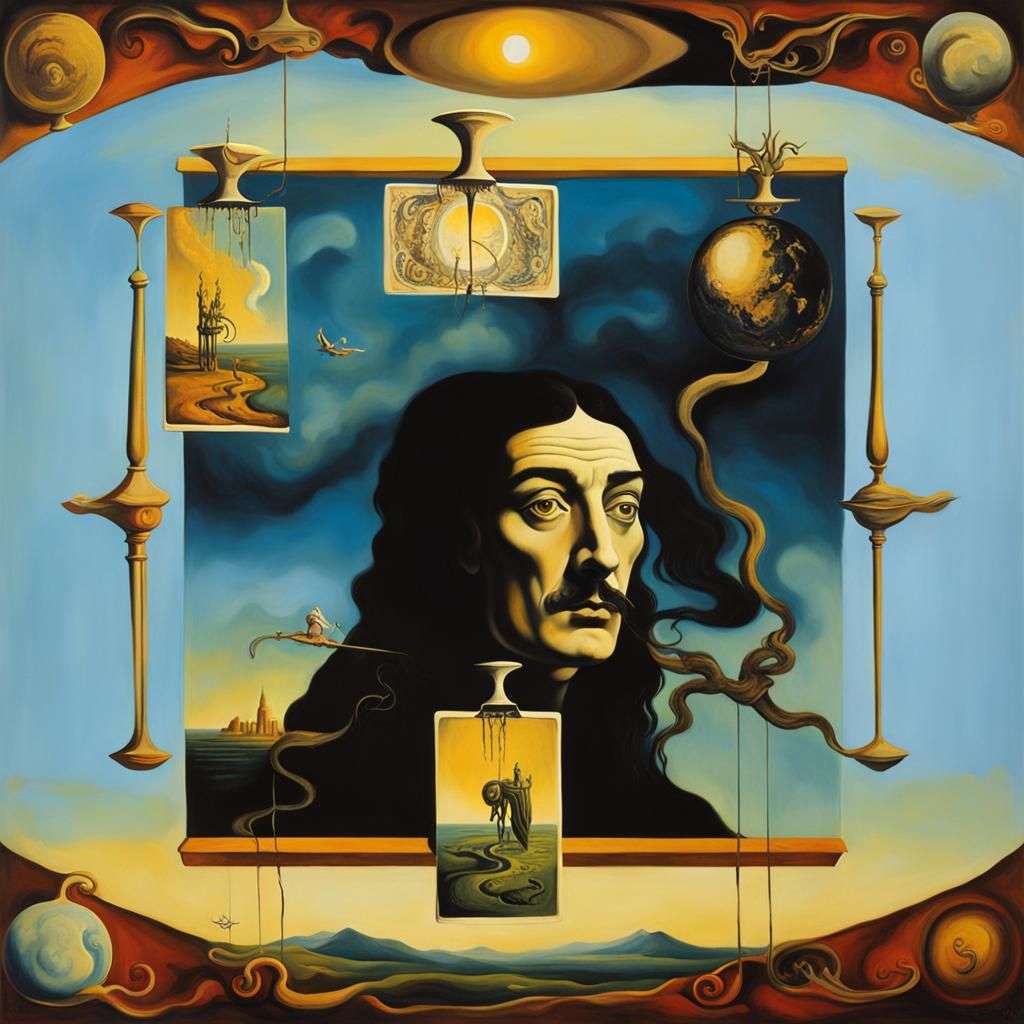 Surreal Tarot Card as Melting Oil Painting