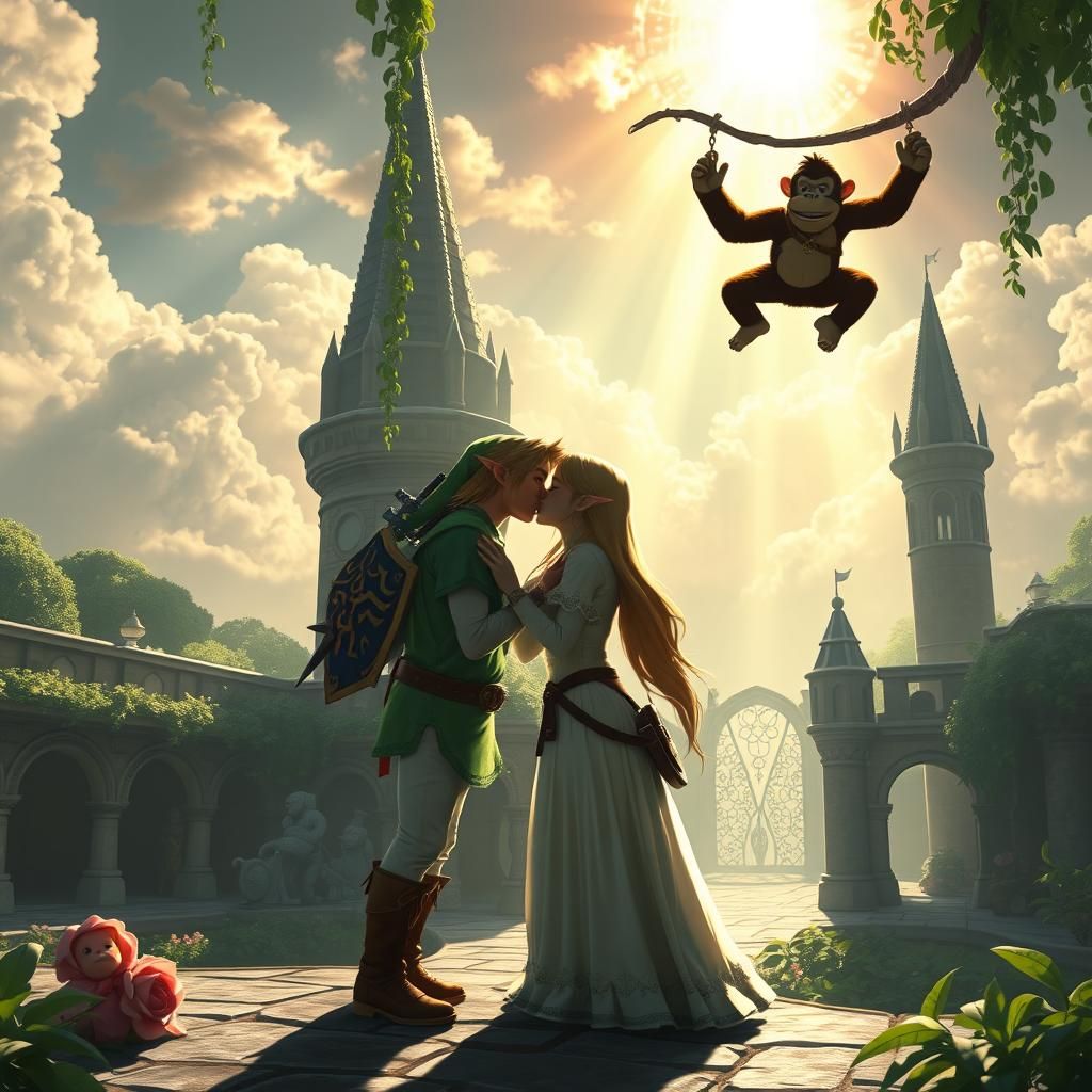 Link and Zelda's Kiss Interrupted