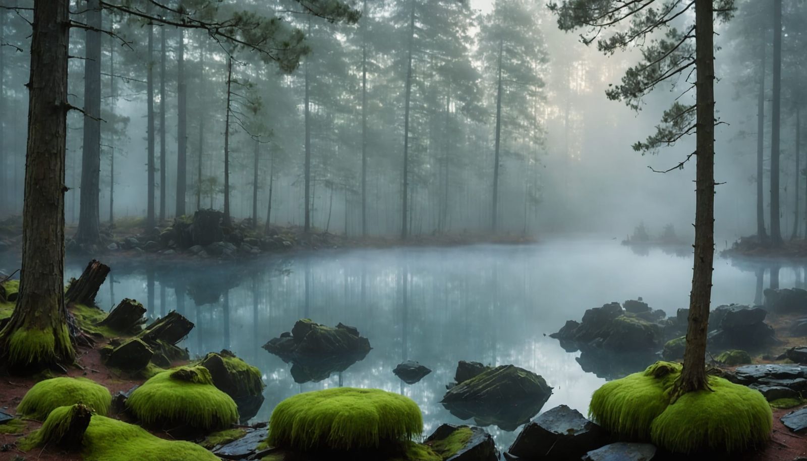 Atmospheric mist gently.