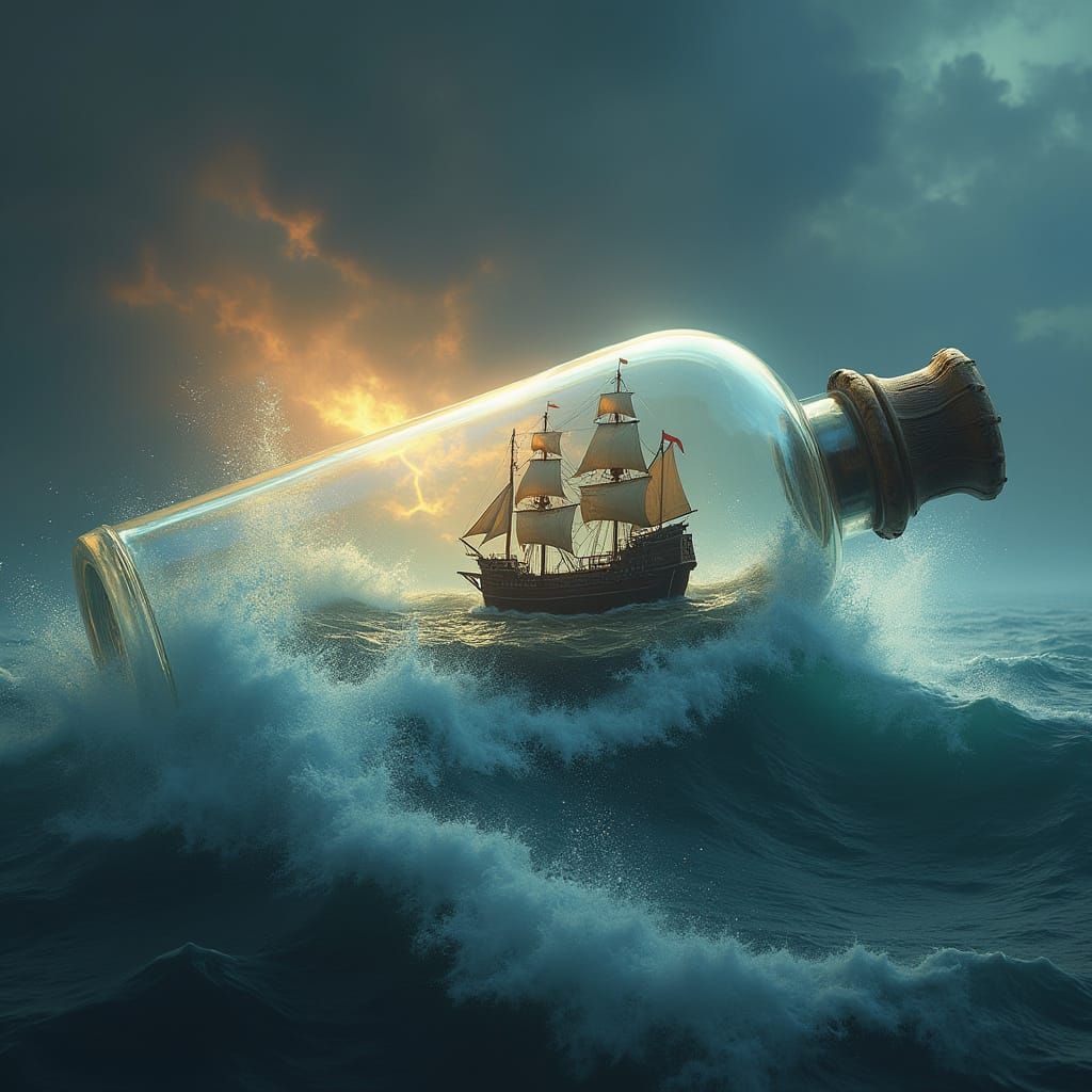 Mysterious Glass Vessel Holds Swashbuckling Pirate Ship in T...