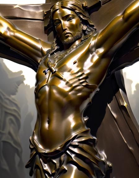 Bronze Christ Sculpture in Rodin's Style