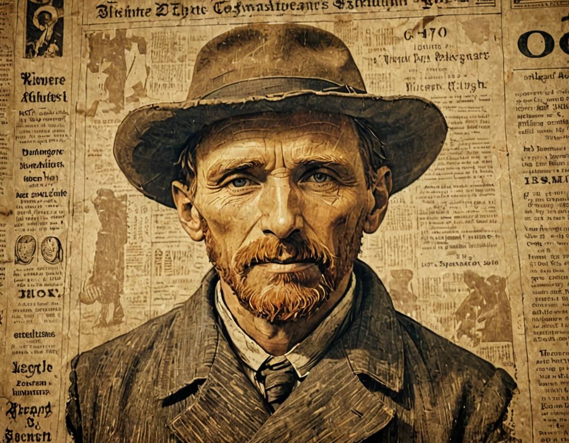 Vintage Newspaper Article in Chiaroscuro Photography Style