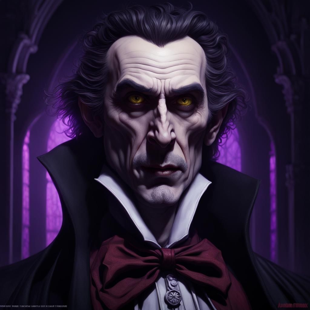 Dracula Portrait in Dark Fantasy Style