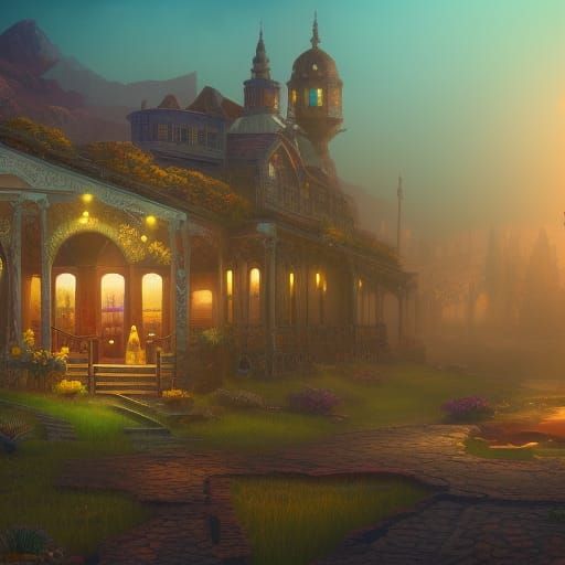 Heartbreak Hotel: Detailed Matte Painting in Deep Color