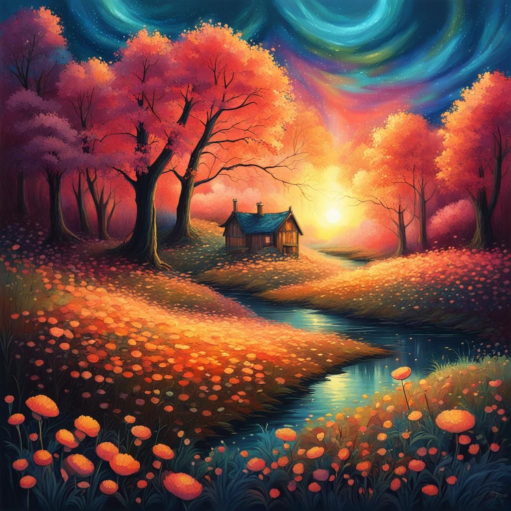 Luminescent Landscape with Ethereal Glow