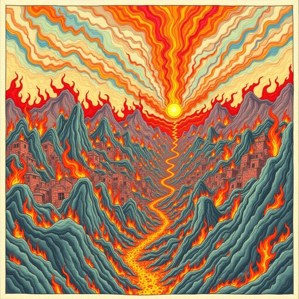 Surreal Burning Quilt Pattern