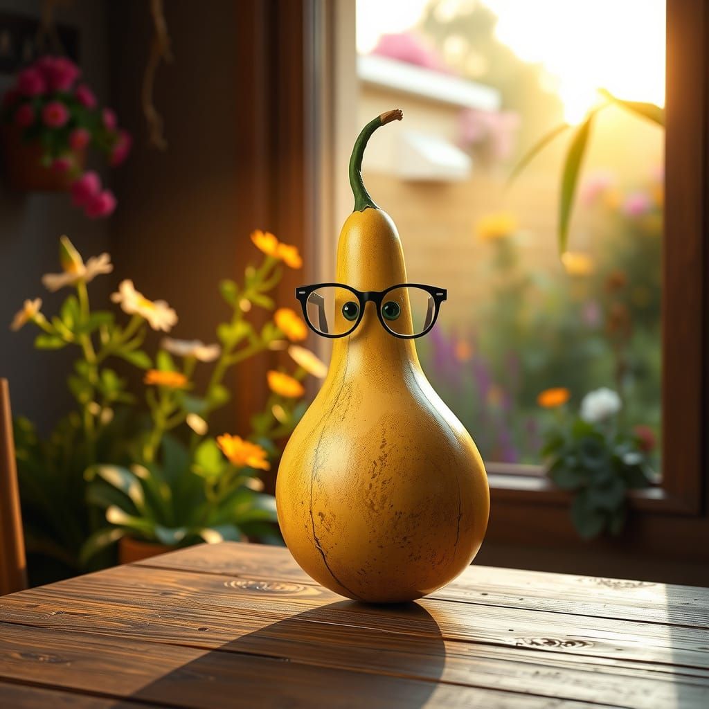 Ethereal Bottle Gourd in Warm Evening Light