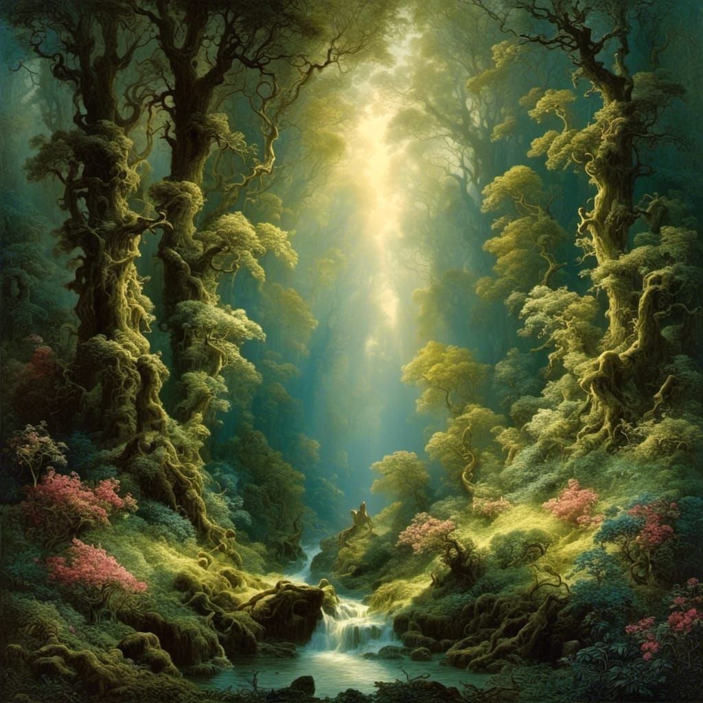 Enchanted Spring Forest: A Beautiful Landscape