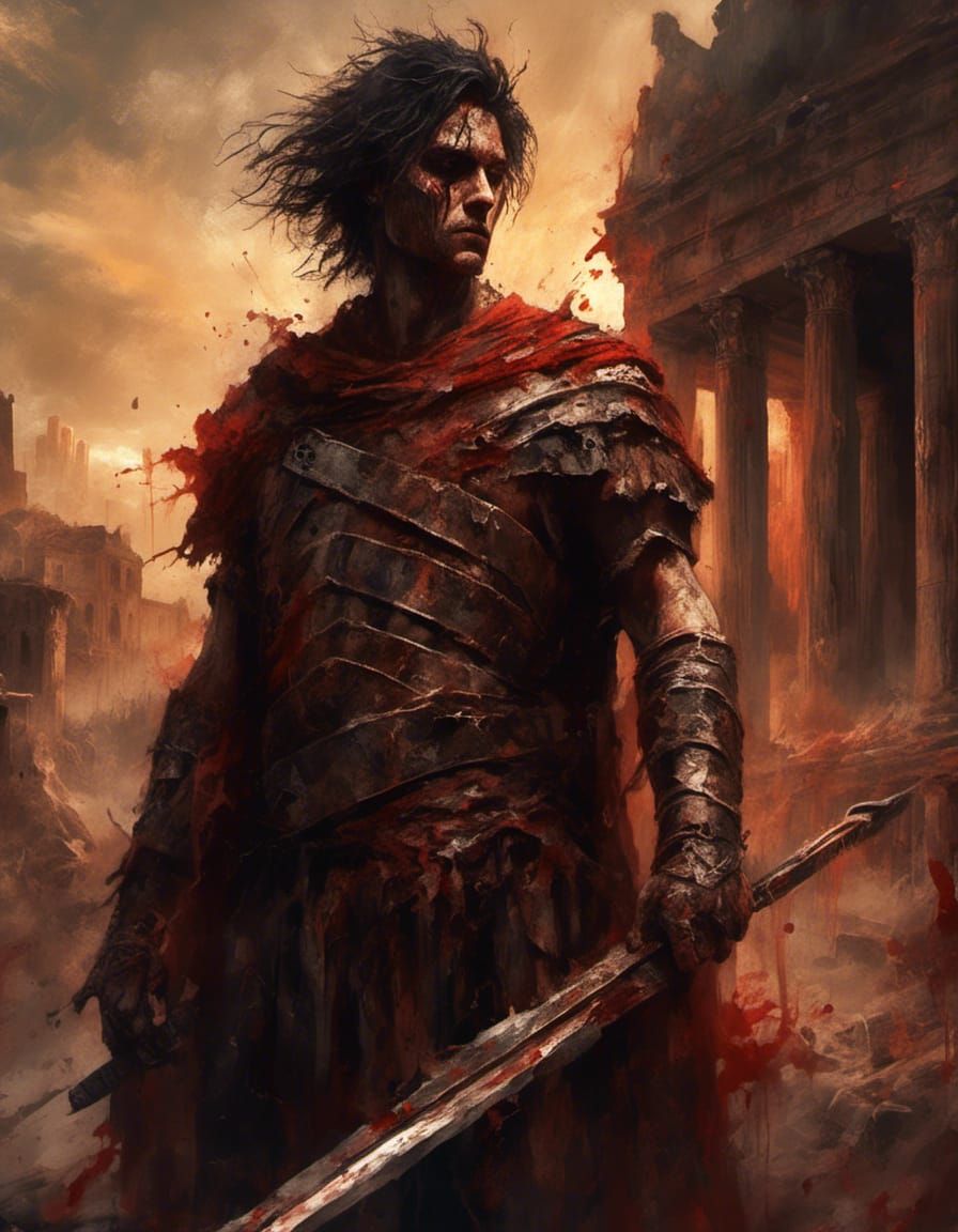 Christian Warrior in Roman Coliseum: Baroque Style