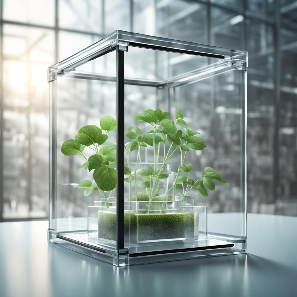 Mezzoe Flower in Glass Box, Realistic Render