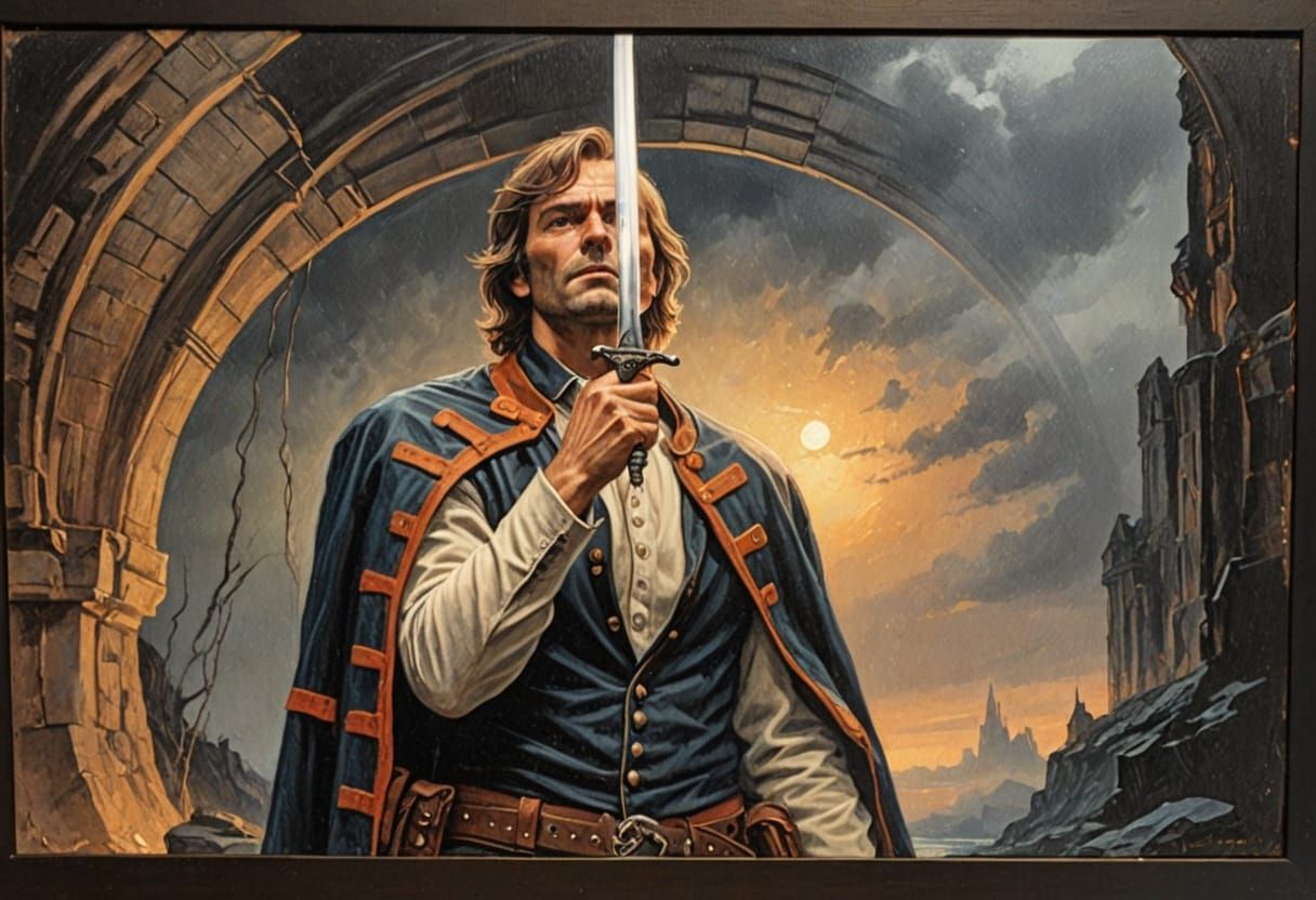 Epic Oil Portrait of Captain Kronos in Dramatic Gothic Lands...