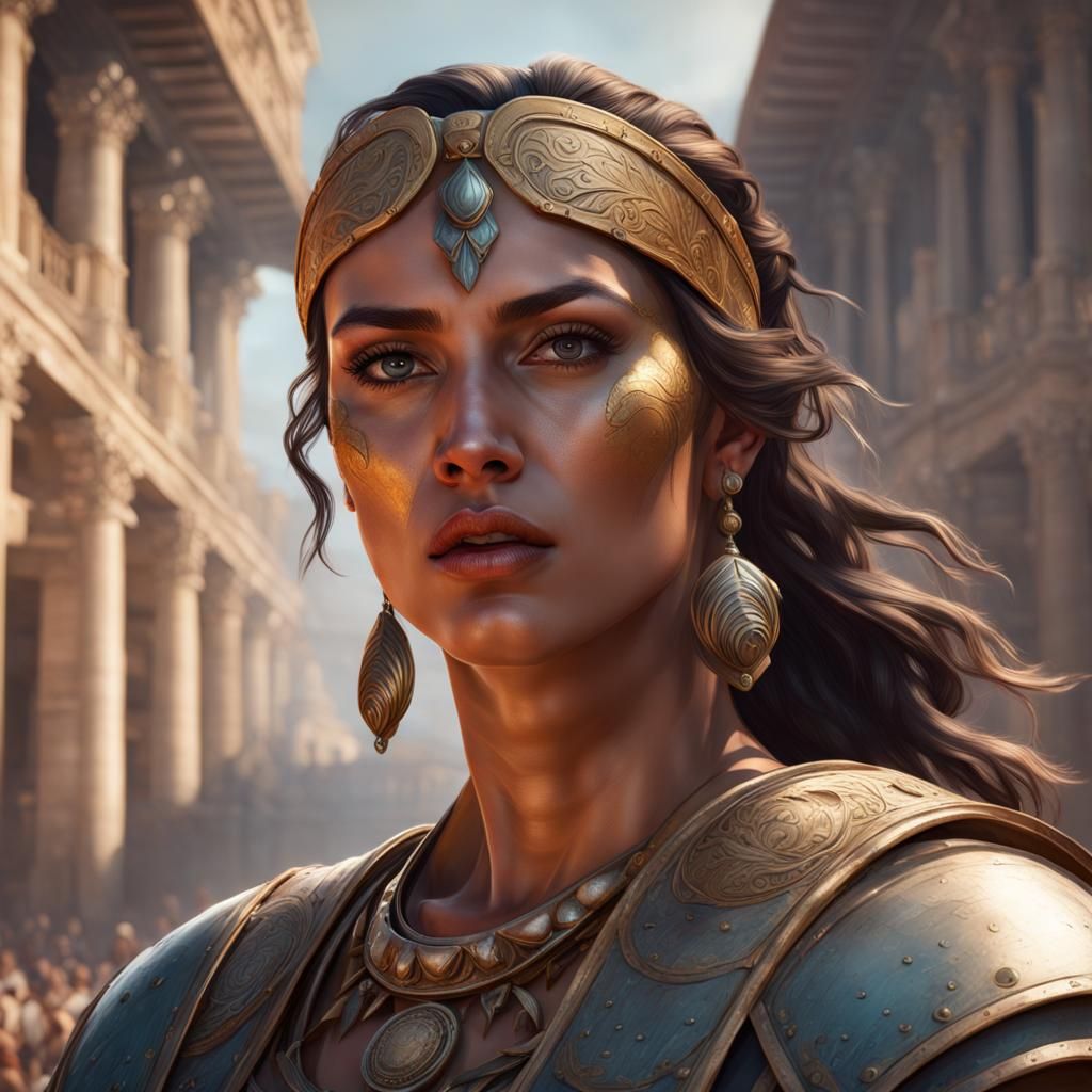 Female Gladiator Portrait in Ancient Rome