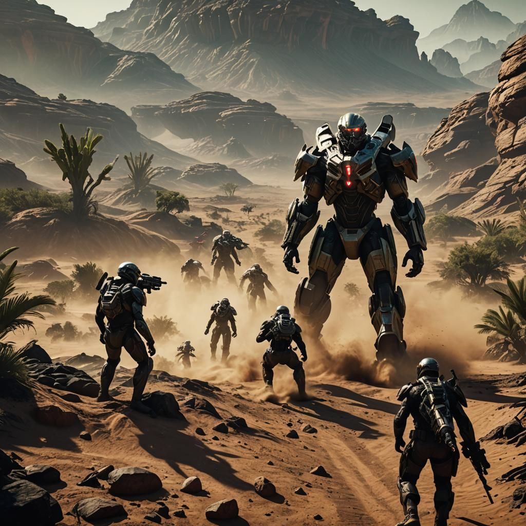 Crysis 3: Desert Alien Battle - Cinematic Film Still
