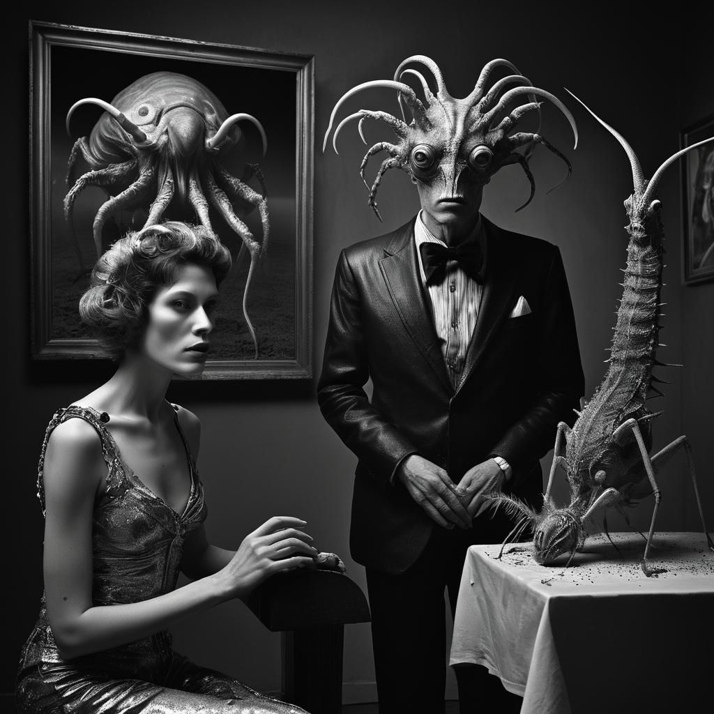 Exotic Portrait in Surreal Galaxy Scene