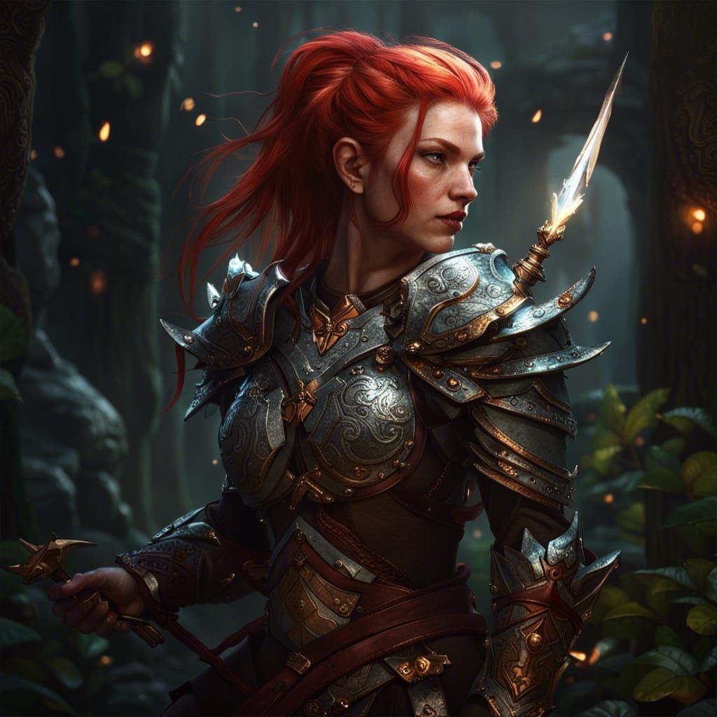 Hyperdetailed Elf Warrior in Dark Fantasy Style