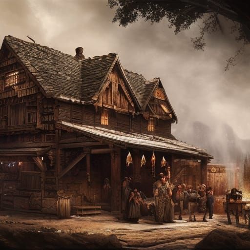 Epic Gorean Tavern Digital Matte Painting