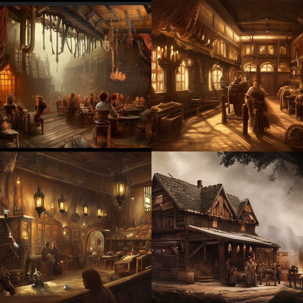 Epic Gorean Tavern in a Digital Matte Painting