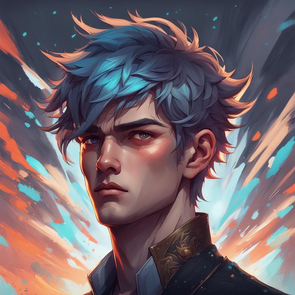 Moody Star Boy Portrait in Hyperdetailed Digital Art