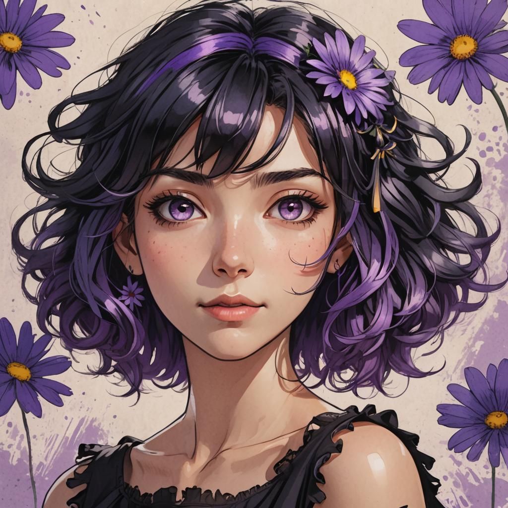 Italian Woman in Manga Style Portrait