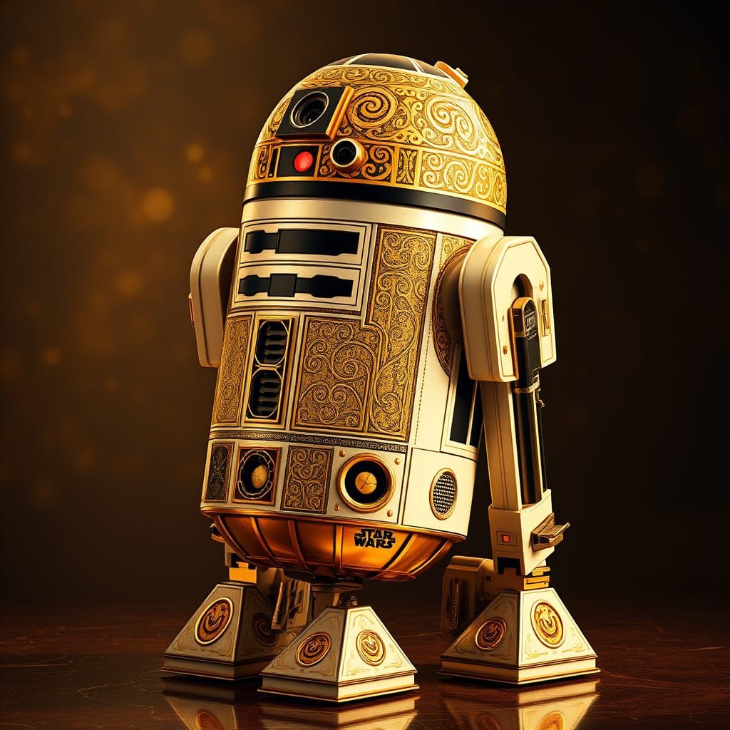 Gustav Klimt-Inspired R2-D2 Showcases Art Nouveau Splendor