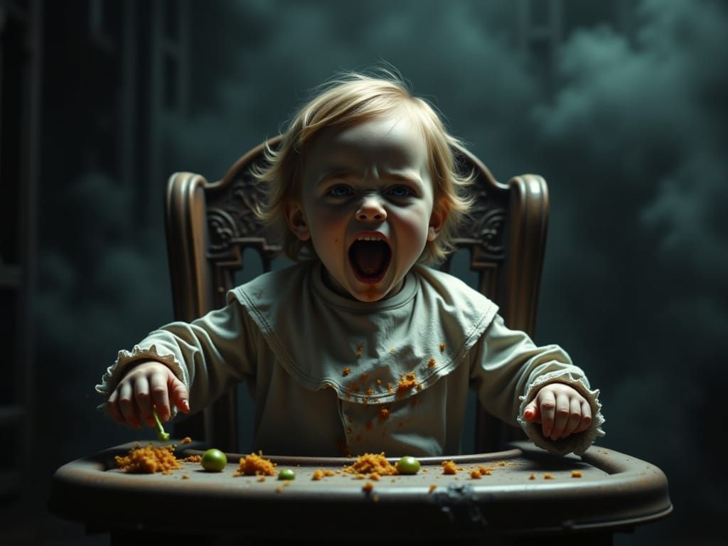 A Haunting Portrait of a Child's Tantrum in a Creepy, Antiqu...