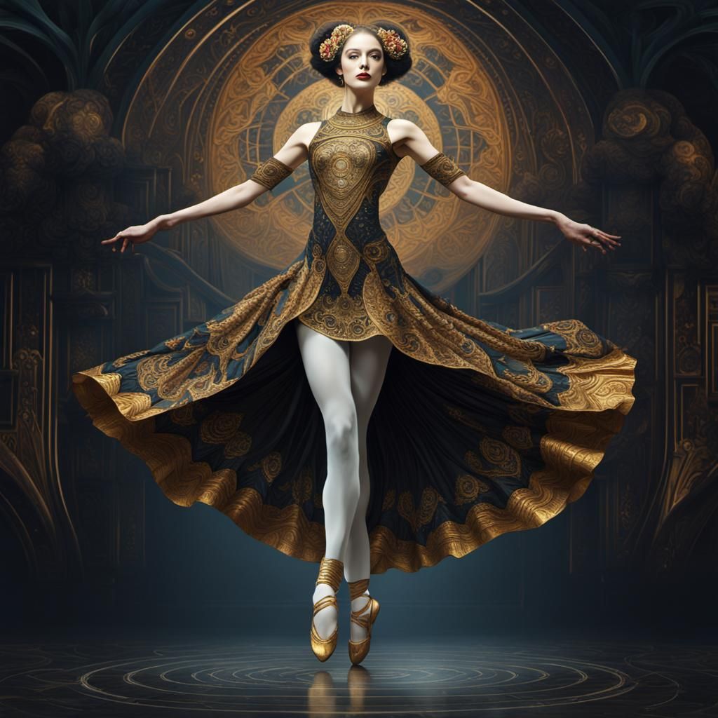 Dancer in Art Nouveau Fractal Curves