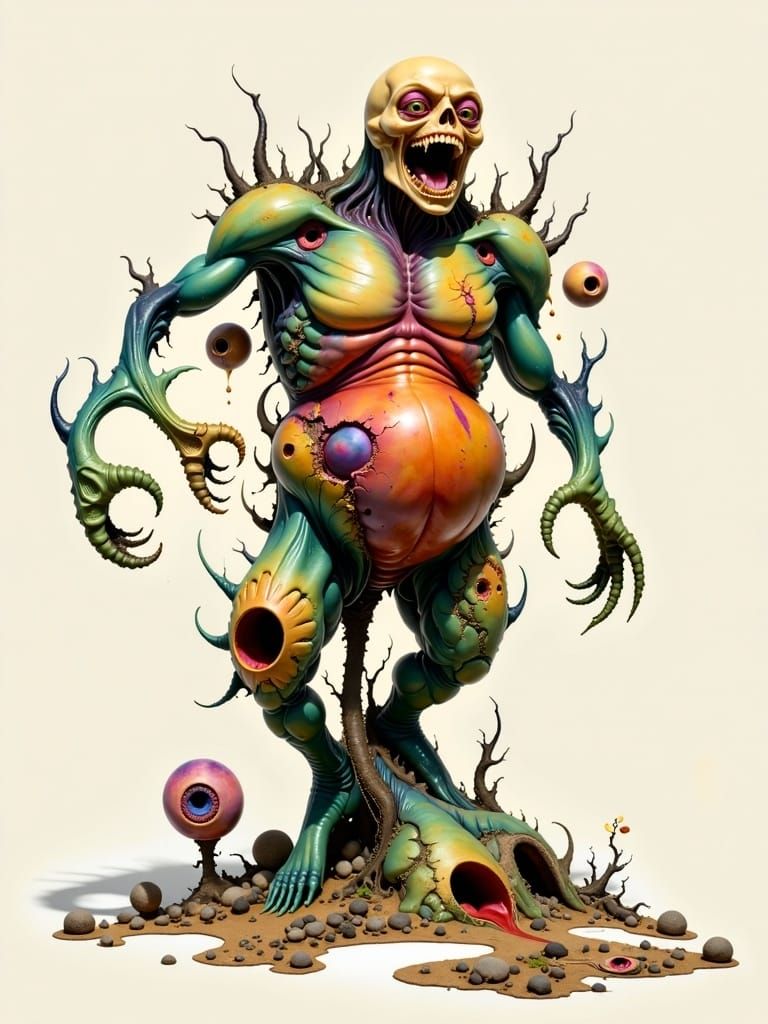 Grotesque Medical Monsters in Hieronymus Bosch Style