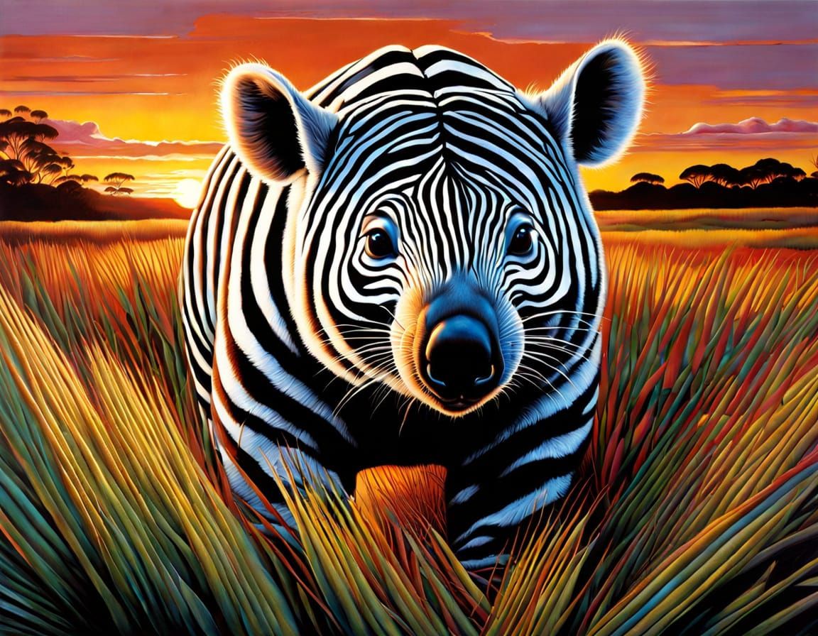 Womebra (zebra-wombat hybrid)