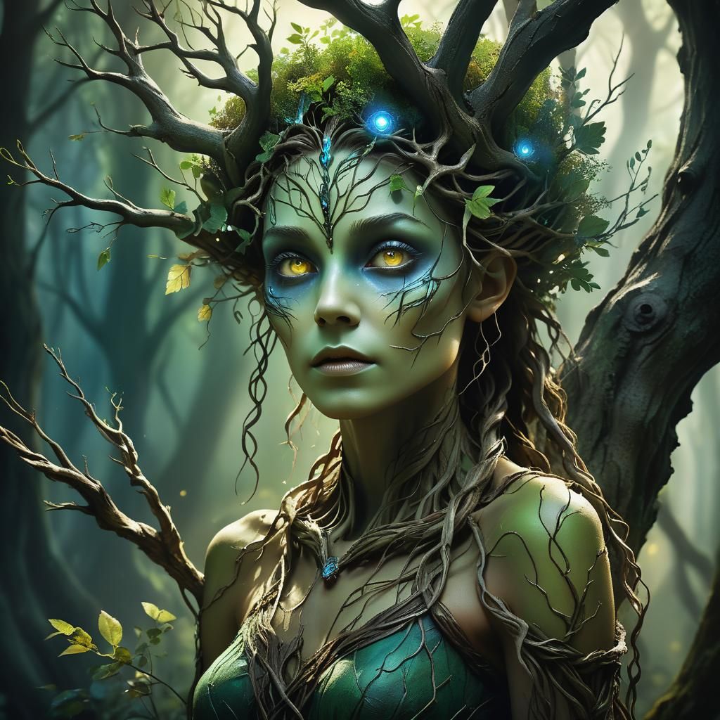 Mystical Dryad in Medieval Fantasy Portrait