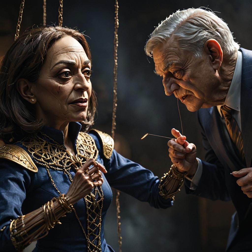 Evil Puppet Master in Dark Fantasy Art Style