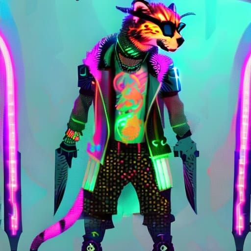 Cyberpunk Cheetah in Futuristic Glasses