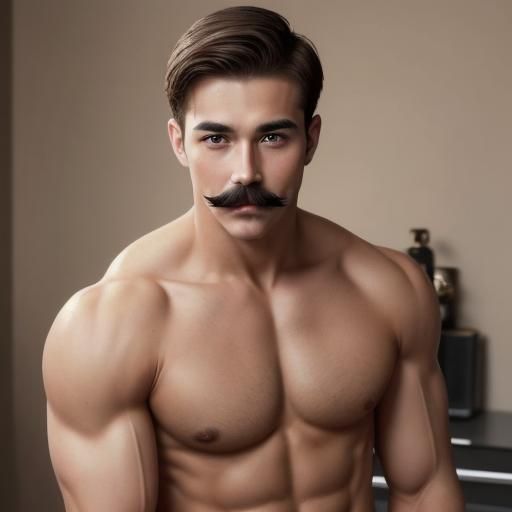 Handsome Muscular Man with Military Haircut Portrait